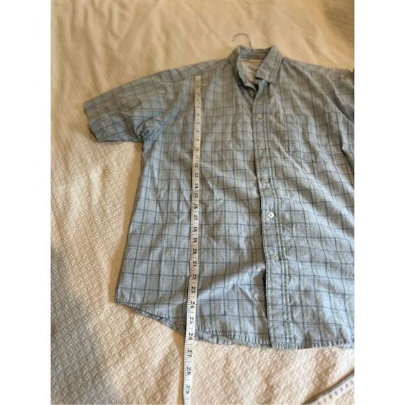 Men’s Wrangler button down light blue plaid shirt - Picture 8 of 8